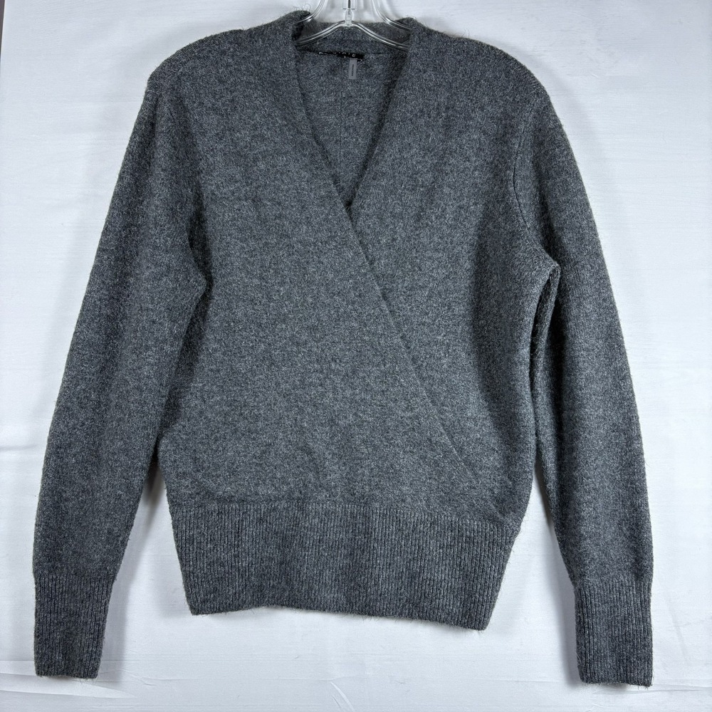 1 State womens cross front knit sweater grey Medium